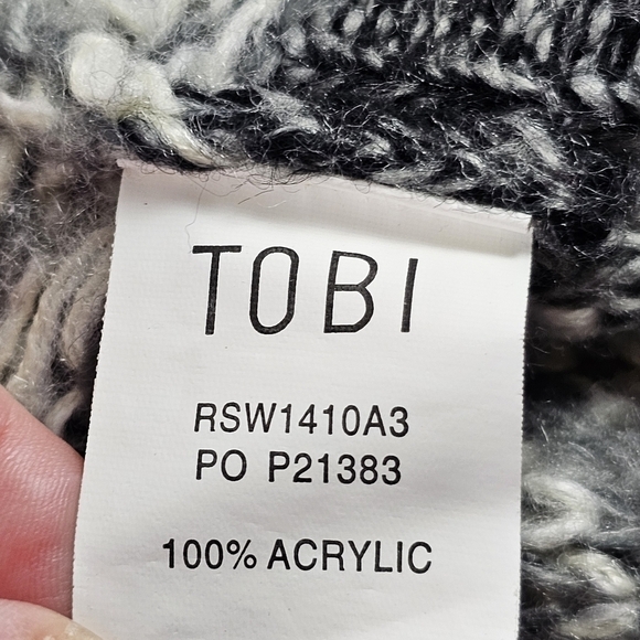 TOBI Oversized Nordic Print Cascade Open Front Cardigan in Small - Picture 11 of 11